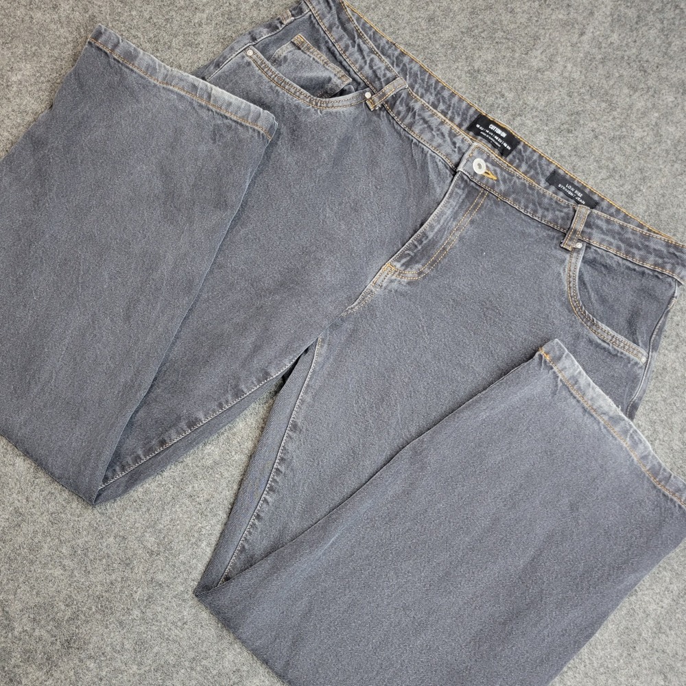 Cotton‎ On Jeans Womens 14 Gray Denim Low Rise Streetwear Straight leg Grunge